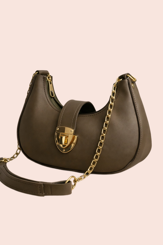 Aura Luxe Handbag – Matte Brown