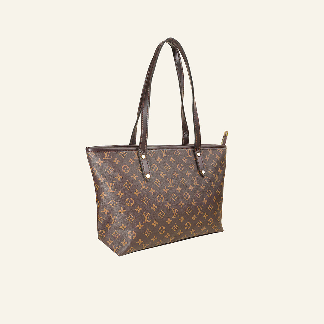 Heritage Pattern Tote Bag – Brown