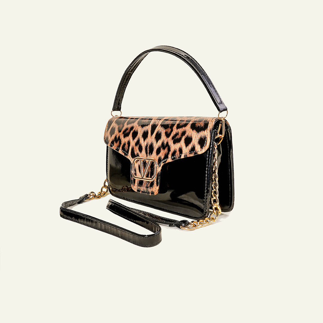 Midnight Leopard Handbag