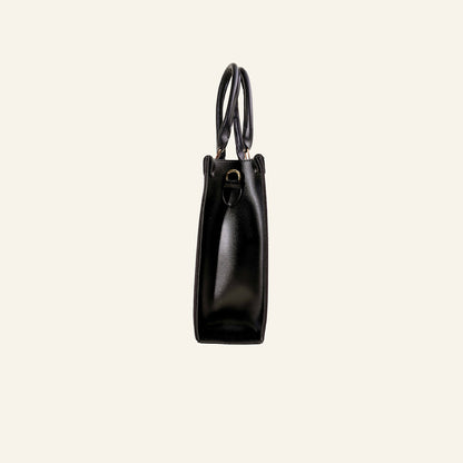 Floral Grace Tote – Navy Blue