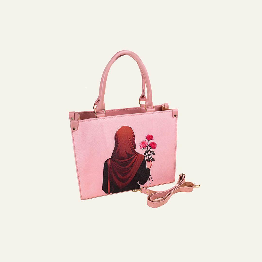 Portrait Scarf Tote – Blush Pink