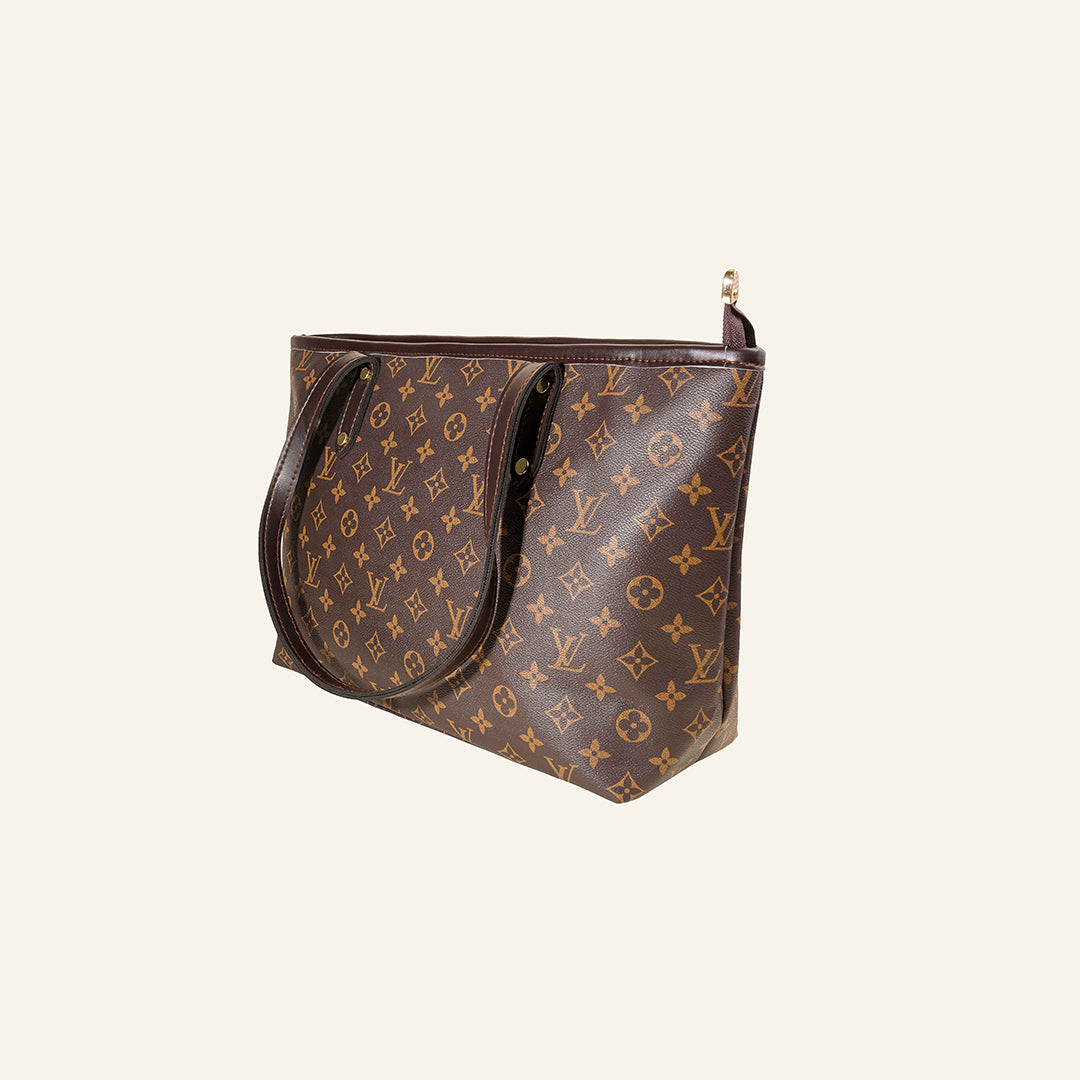 Heritage Pattern Tote Bag – Brown