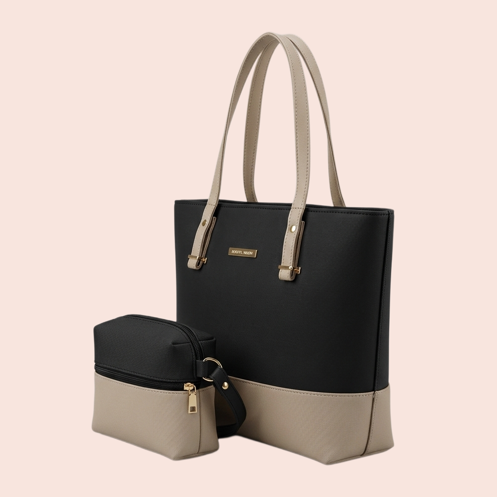 Classic Duo Bag 3 Pcs – Black & Beige