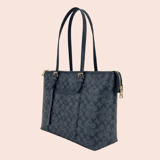 Signature Charm Tote – Navy Blue