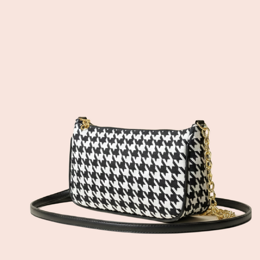 Zara Luxe Shoulder Bag – Classic Black & White