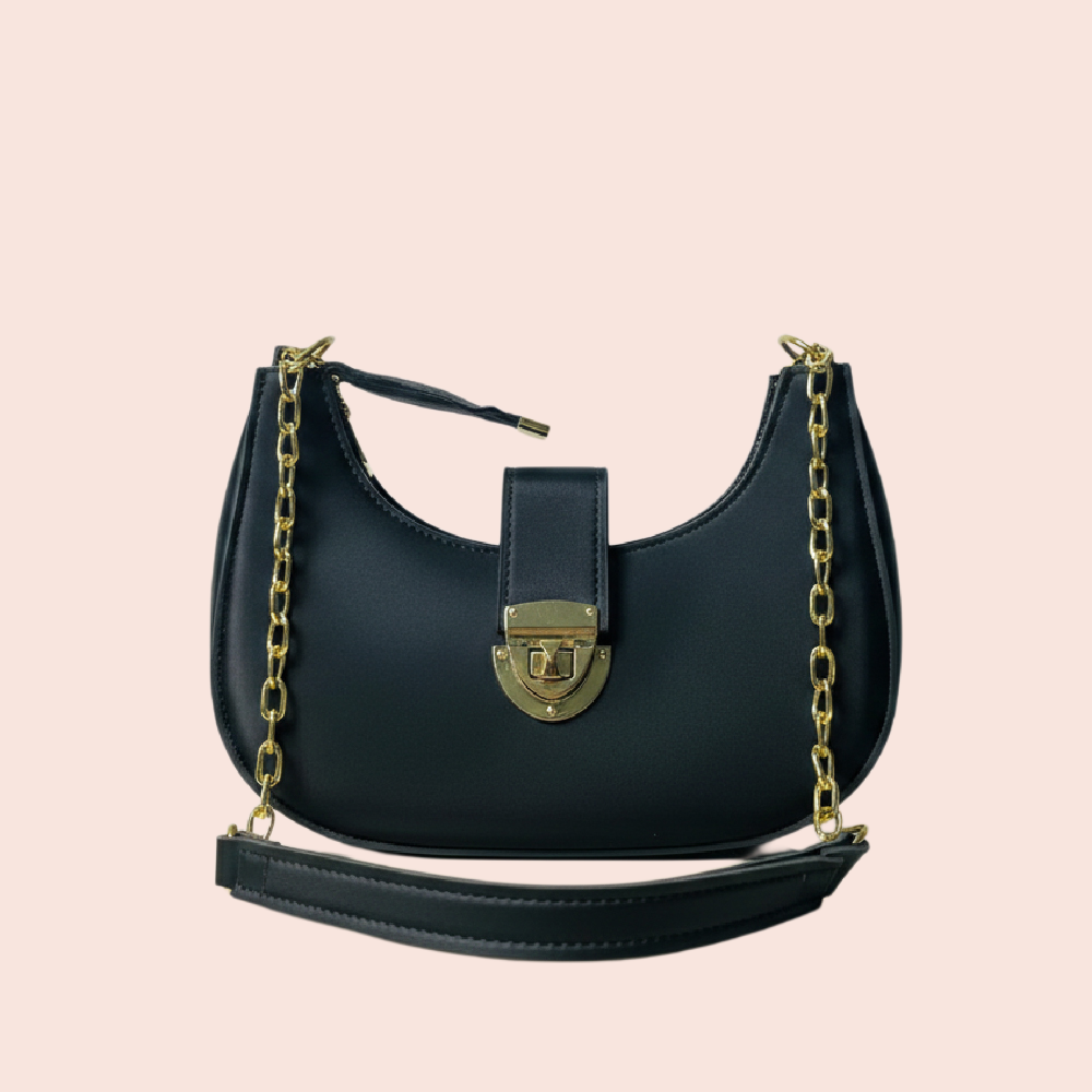 Luna Chain Shoulder Bag – Black
