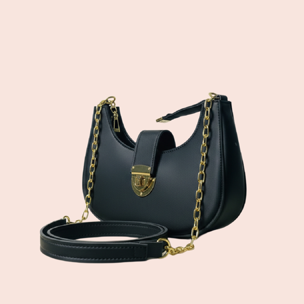Luna Chain Shoulder Bag – Black