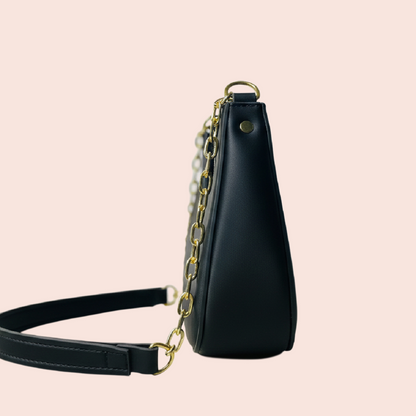 Luna Chain Shoulder Bag – Black