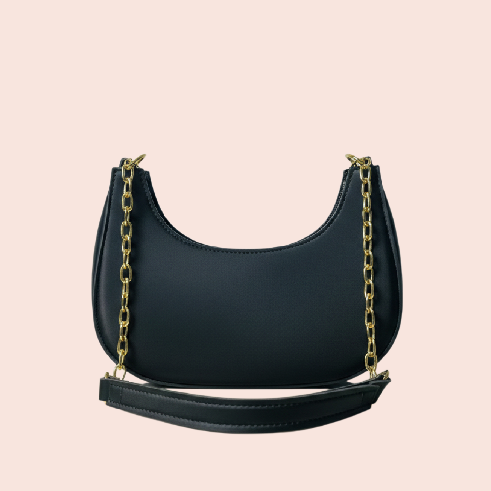 Luna Chain Shoulder Bag – Black
