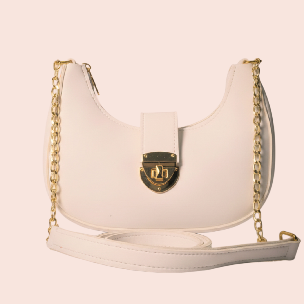 Luna Chain Shoulder Bag – White