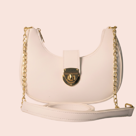 Aura Luxe Handbag – Classic White