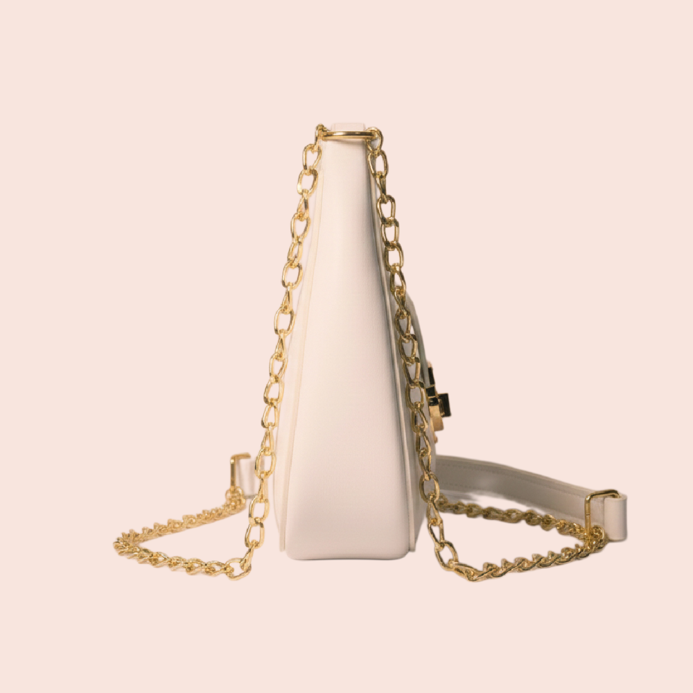 Luna Chain Shoulder Bag – White