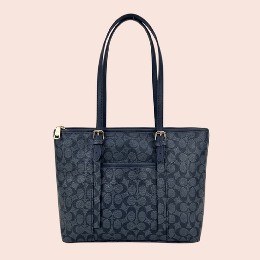 Signature Charm Tote – Navy Blue