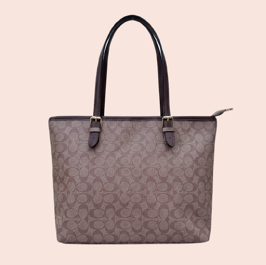 Classic Monogram Tote – Taupe Brown