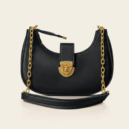 Luna Chain Shoulder Bag – Black