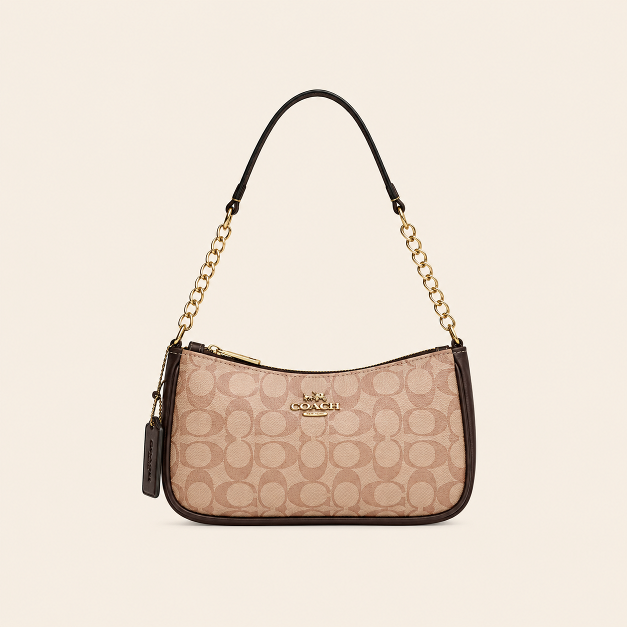 Classic Chain Shoulder Bag – Beige
