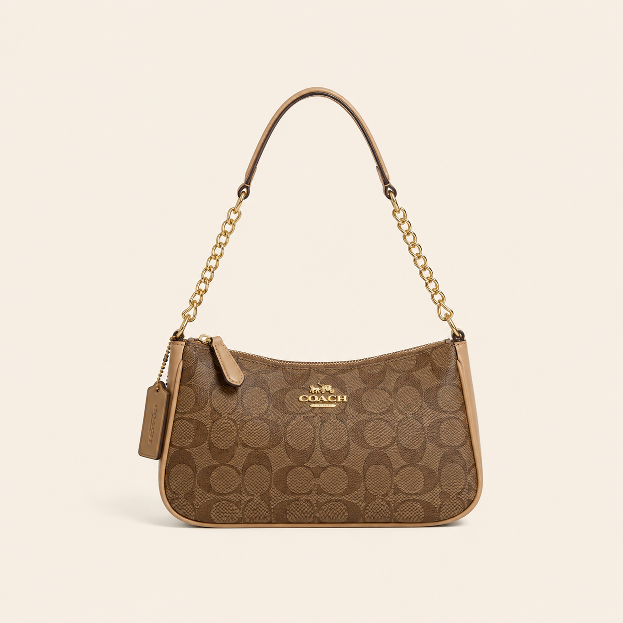 Classic Chain Shoulder Bag – Brown