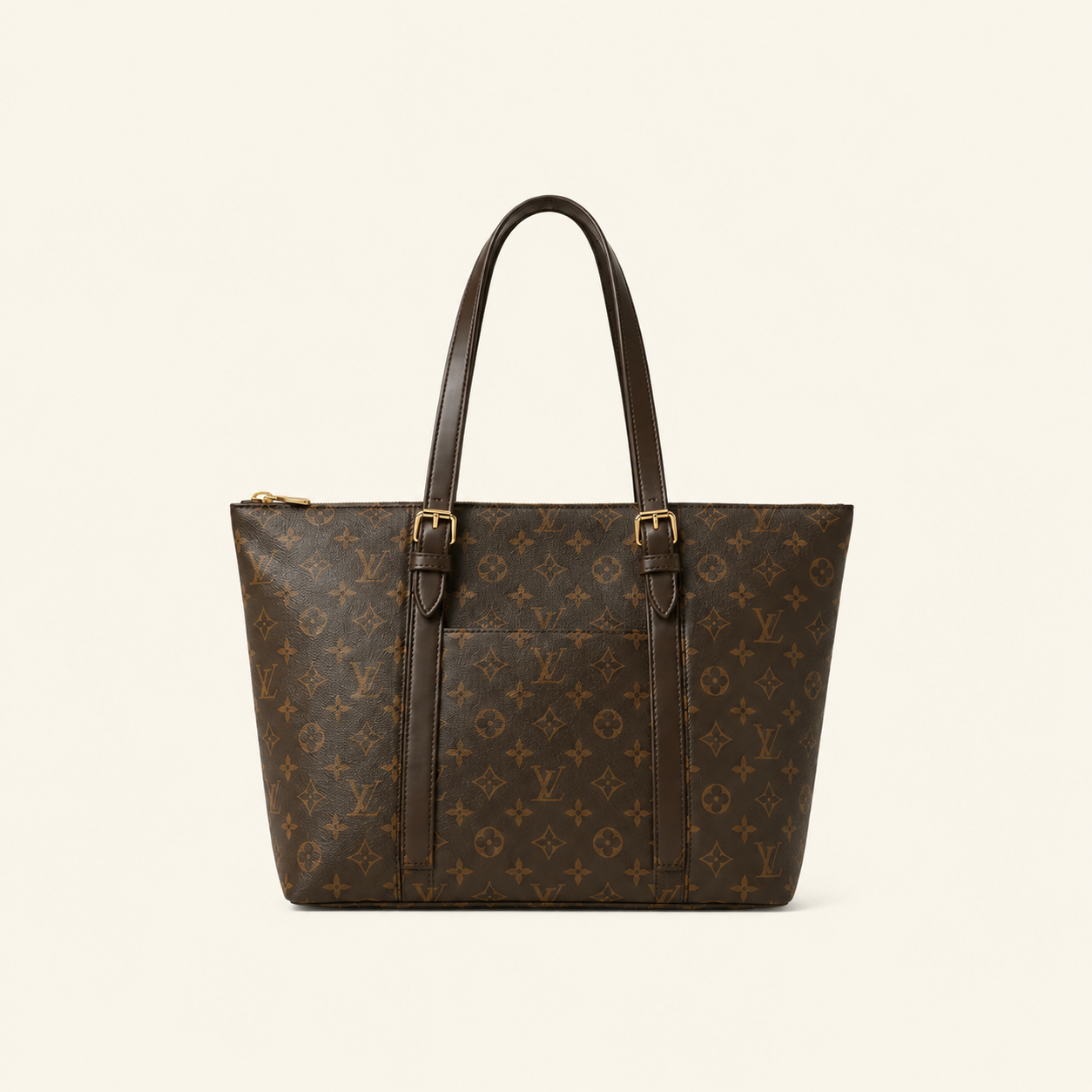 Signature Pocket Tote Bag – Brown