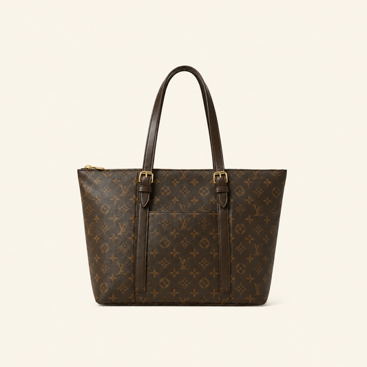 Signature Pocket Tote Bag – Brown