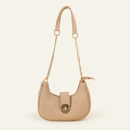 Luna Chain Shoulder Bag – Beige