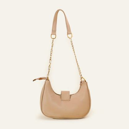 Luna Chain Shoulder Bag – Beige