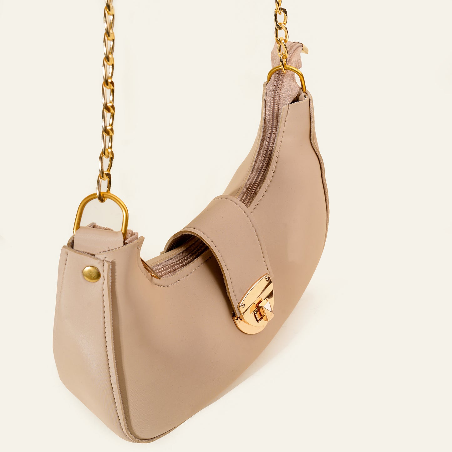 Luna Chain Shoulder Bag – Beige