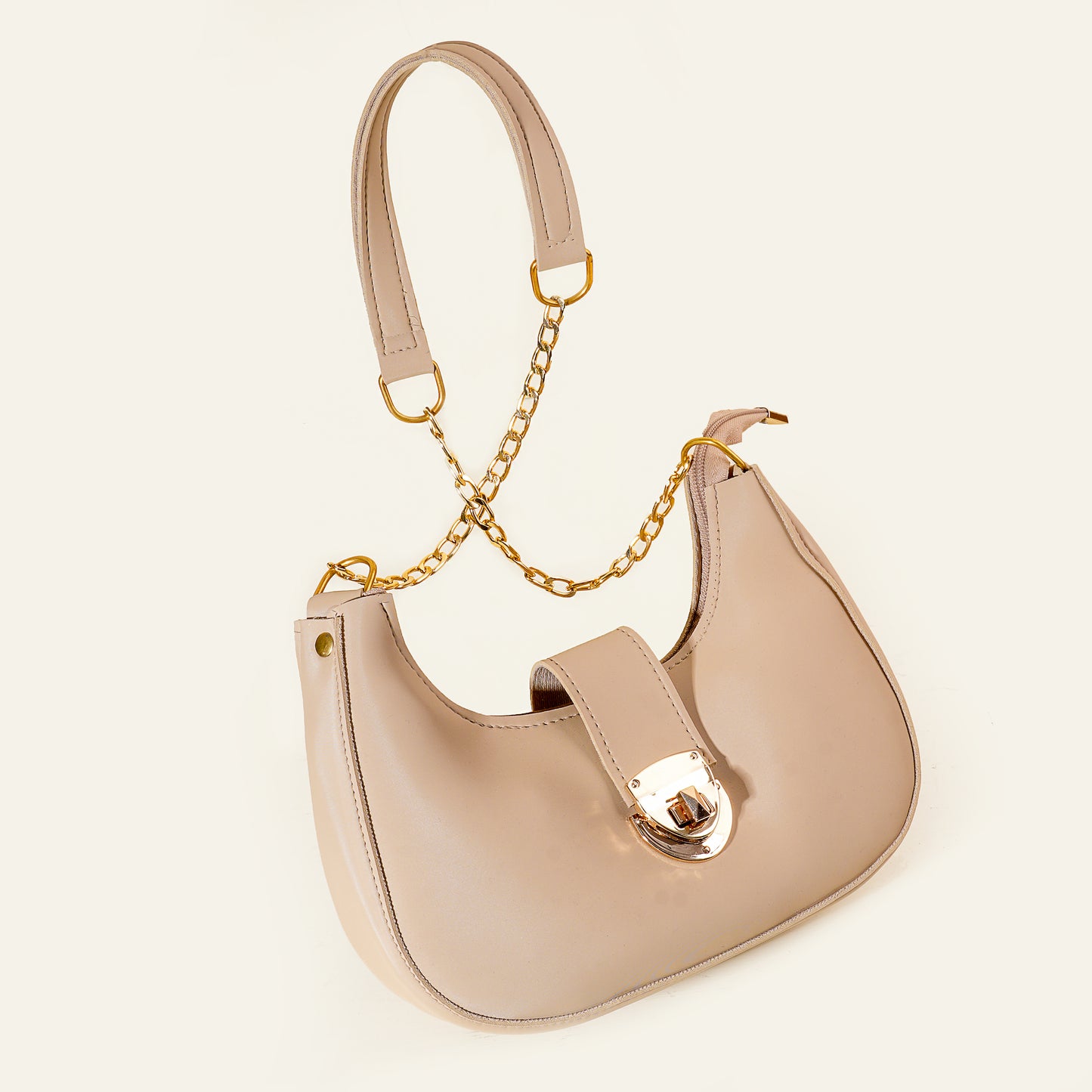 Luna Chain Shoulder Bag – Beige