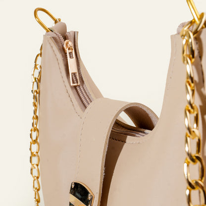 Luna Chain Shoulder Bag – Beige