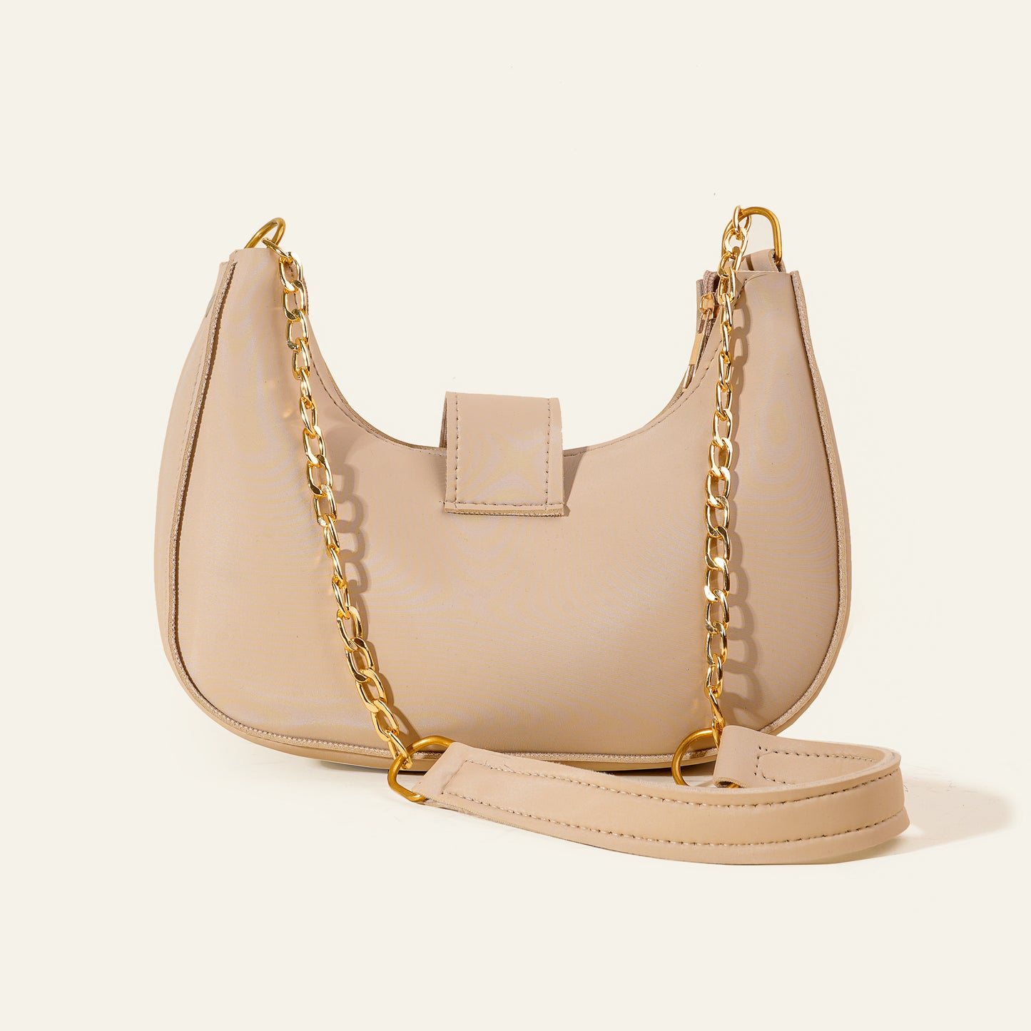 Luna Chain Shoulder Bag – Beige