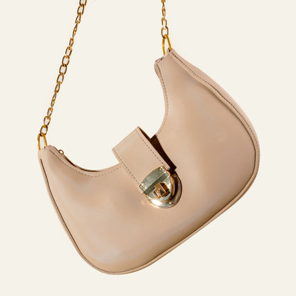 Luna Chain Shoulder Bag – Beige