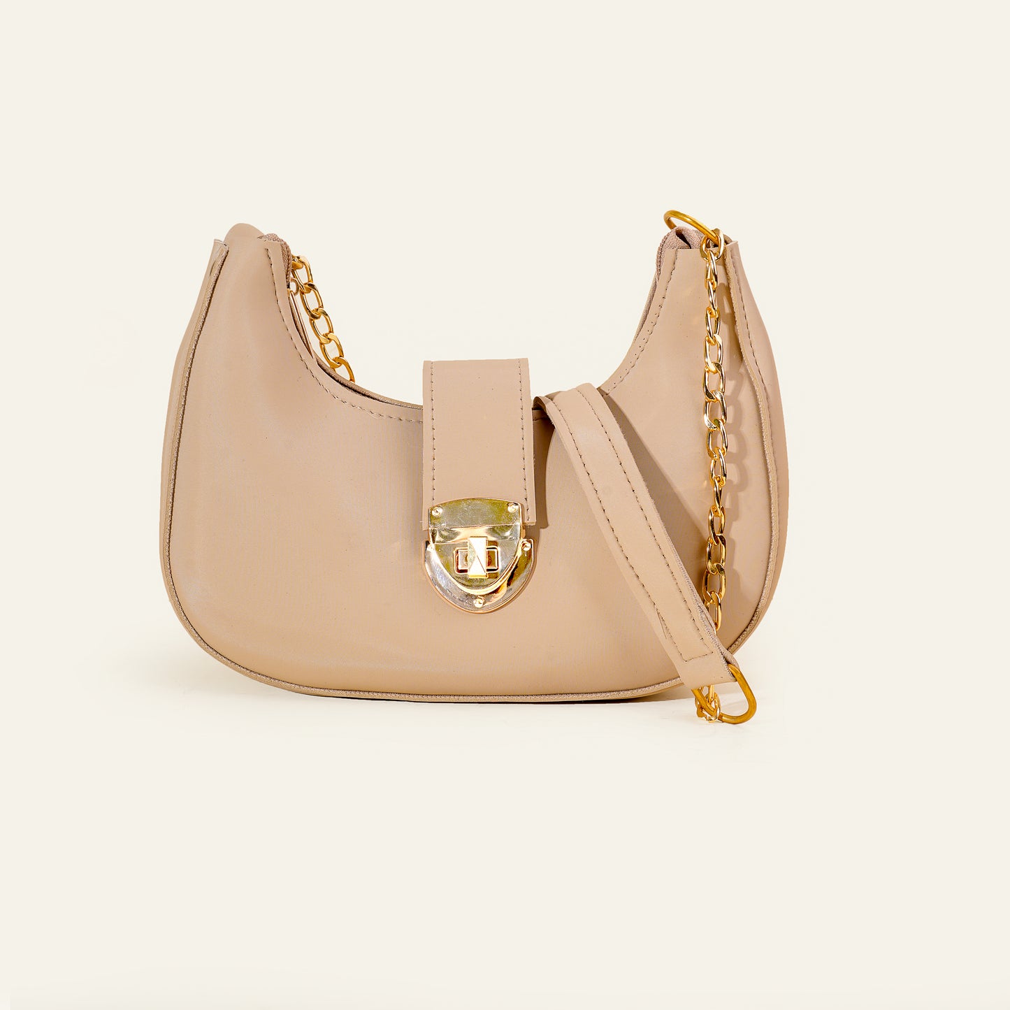 Luna Chain Shoulder Bag – Beige