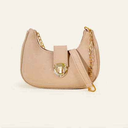Luna Chain Shoulder Bag – Beige