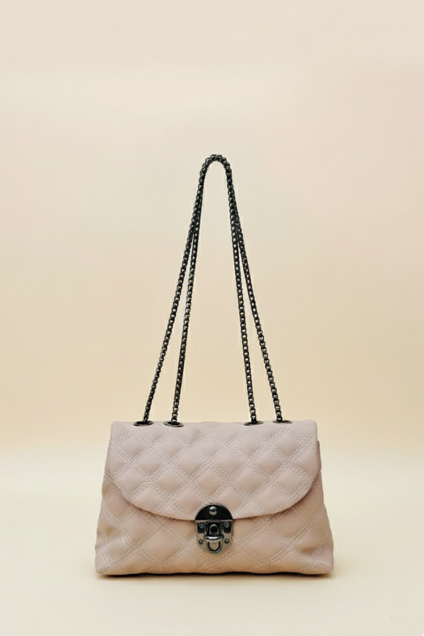 Chic Pleated Vegant Leather Crescent Shoulder Bag