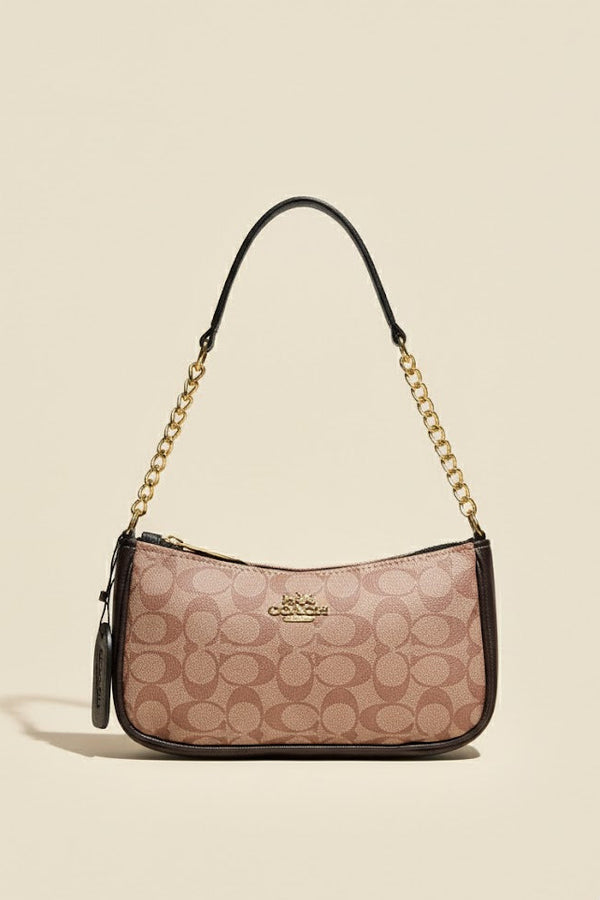 Classic Logo Leather Tote Bag - Espresso Brown