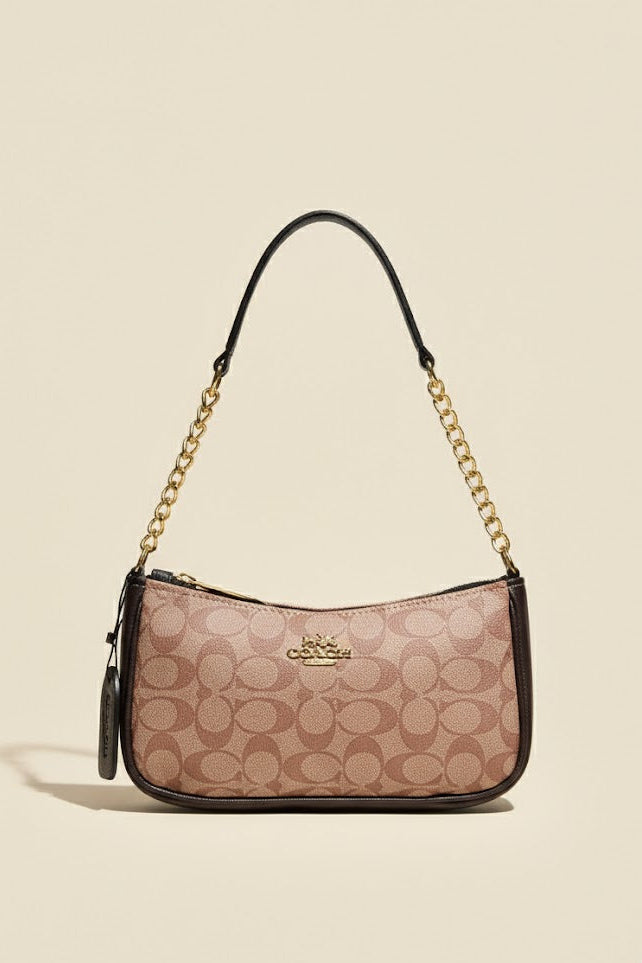 Classic Logo Leather Tote Bag - Espresso Brown