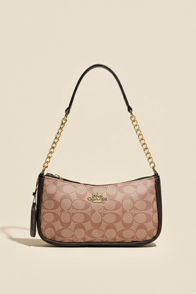 Classic Logo Leather Tote Bag Espresso Brown