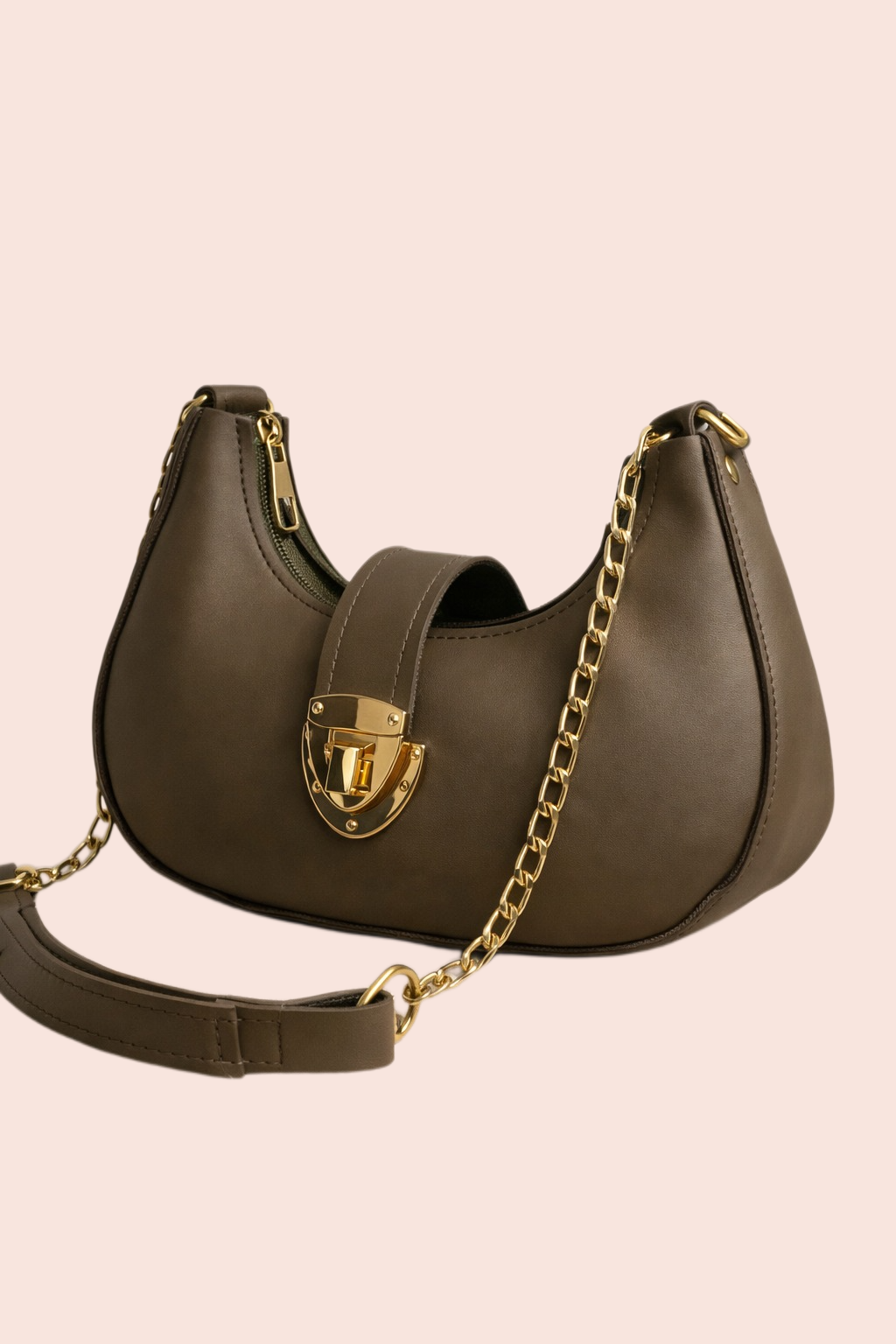 Luna Chain Shoulder Bag – Brown